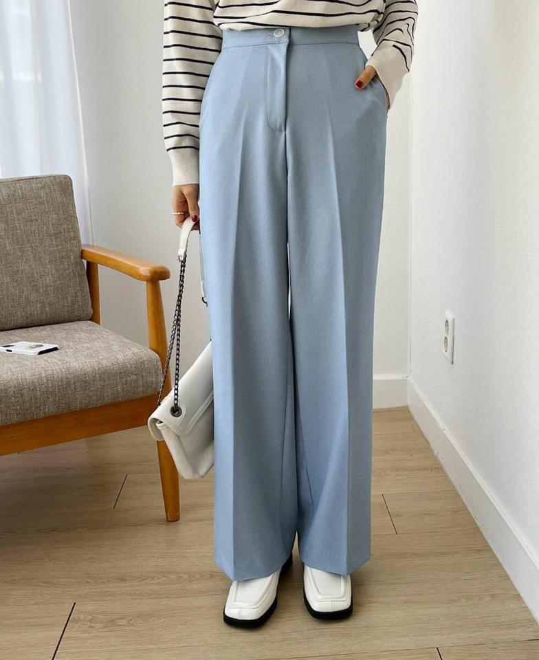 ロングワイドスラックス・全3色・t66636 レディース 【pt】韓国ファッション ボトムス ロング ロングパンツ スラックスパンツ スラックス ワイド ダーツ カラーパンツ ストレート ハイウエスト 無地 シンプル フェミニン カジュアル 秋 冬