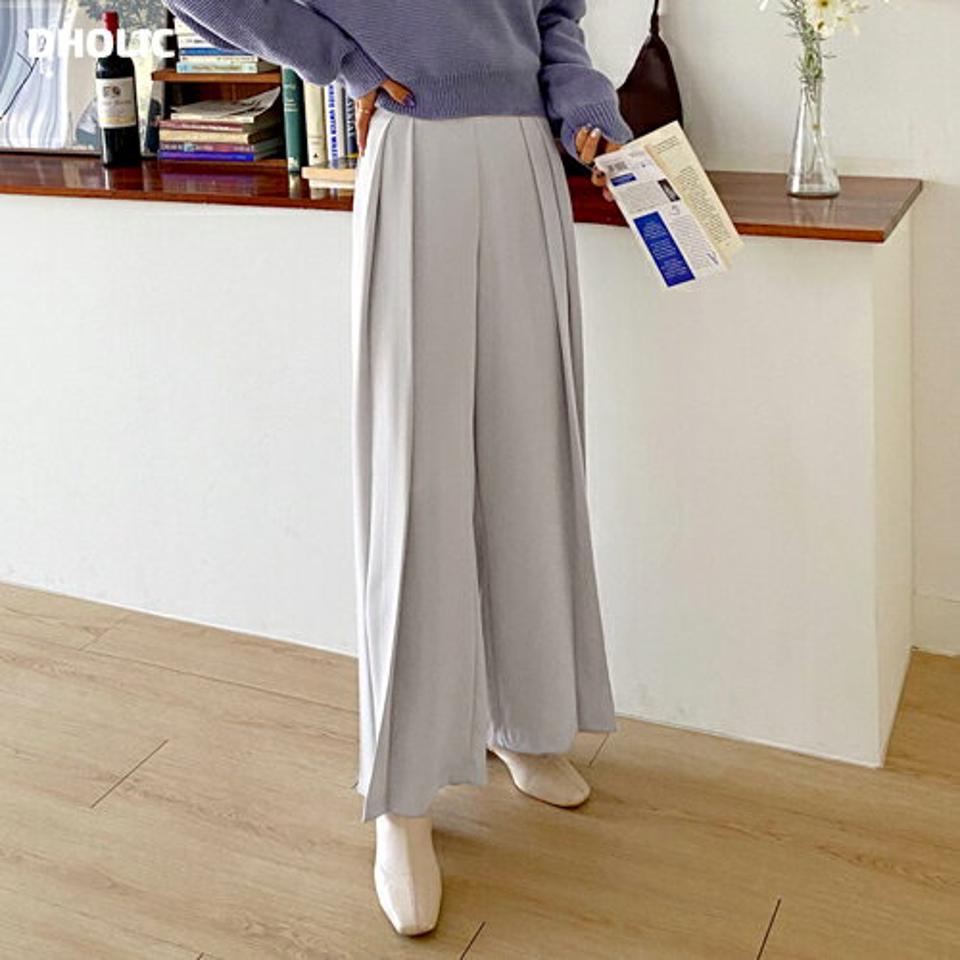 ツータックワイドスラックス・全3色・t66650 レディース 【pt】韓国ファッション ボトムス ロング ロングパンツ スラックスパンツ スラックス ツータック ワイド ハイウエスト 無地 シンプル フェミニン カジュアル 秋 冬
