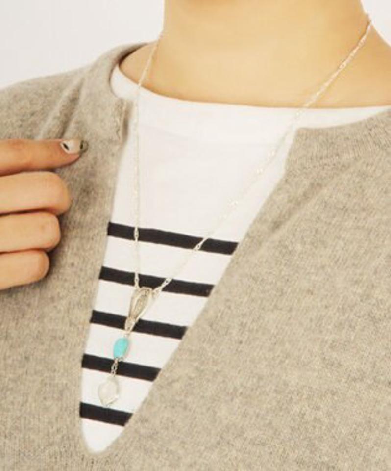 【フランスヴィンテージ】S925 シルバーコネクター×ターコイズネックレス