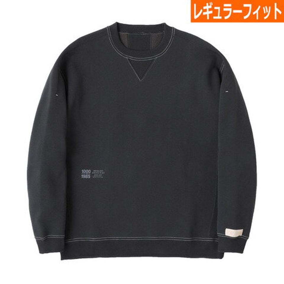 【20％OFFクーポン対象！6/11まで】ニューバランス（new balance）（メンズ）裏起毛 1000 スウェットクルー ブラック レギュラーフィット AMT25019PHM