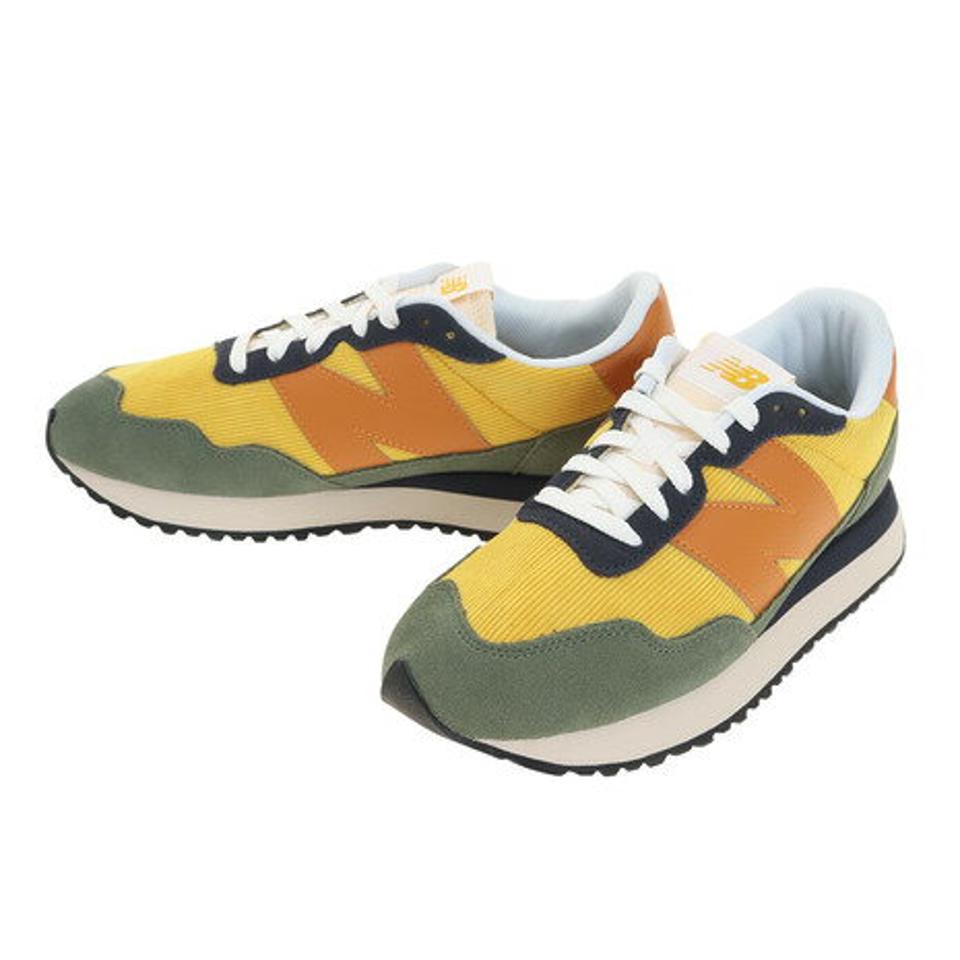 ニューバランス（new balance）（メンズ、レディース）スニーカー MS237 LU1 D イエロー カラフル ビックロゴ カジュアルシューズ 通勤 通学 普段履き