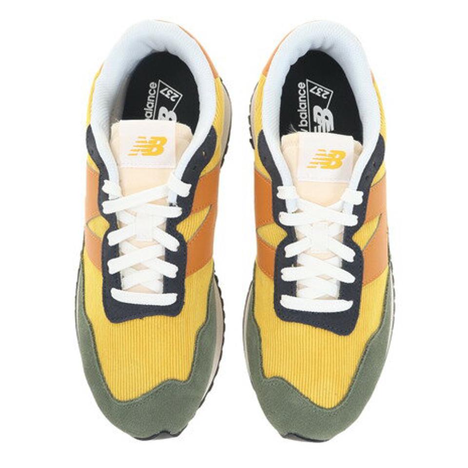 ニューバランス（new balance）（メンズ、レディース）スニーカー MS237 LU1 D イエロー カラフル ビックロゴ カジュアルシューズ 通勤 通学 普段履き