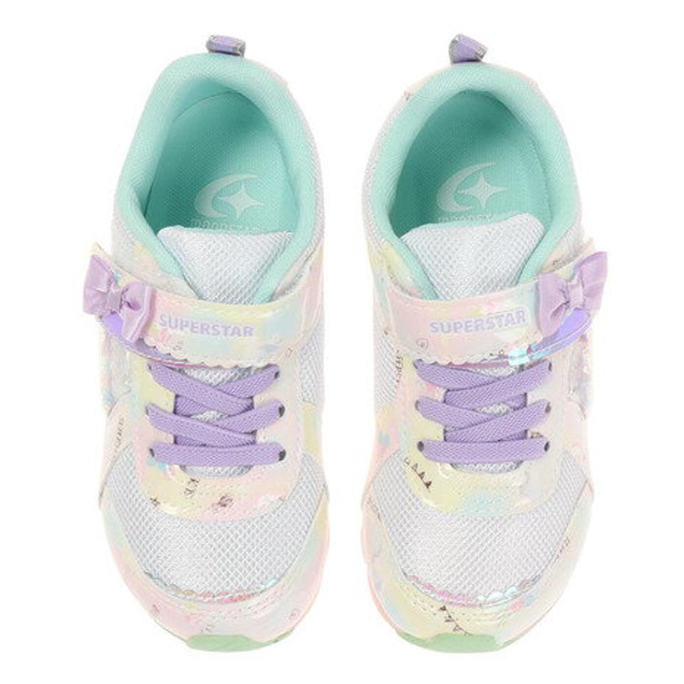 ムーンスター（MoonStar） ジュニアスポーツシューズ ベルクロ ベルト付き スニーカー SS K1060 ピンク ホワイト 運動靴 ガールズ （キッズ）