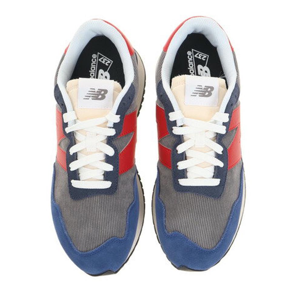 ニューバランス（new balance）（メンズ、レディース）スニーカー MS237 LE1 D グレー ブルー カラフル ビックロゴ カジュアルシューズ 通勤 通学 普段履き