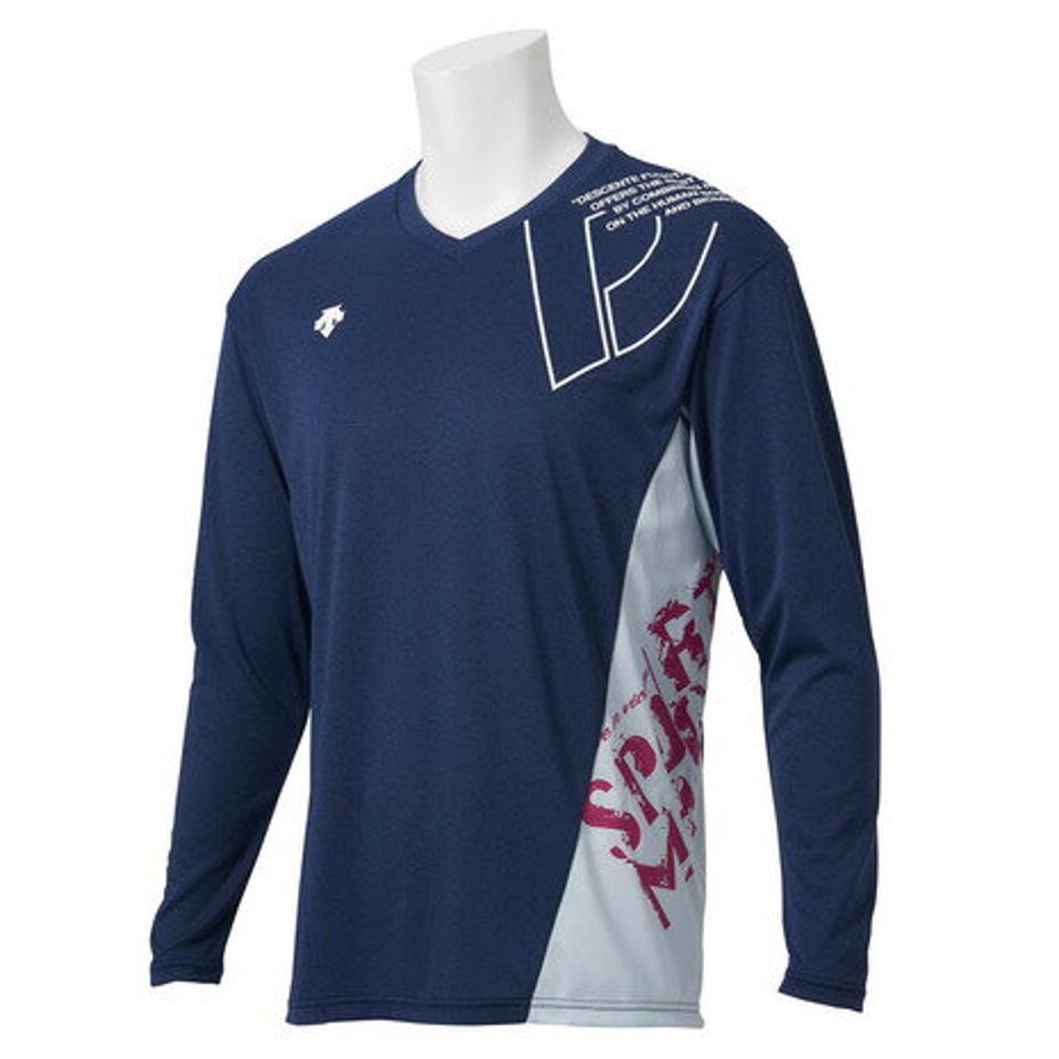 デサント（DESCENTE） バレーボールウェア ロングスリーブプラクティスシャツ DVUSJB52 NVM （メンズ）