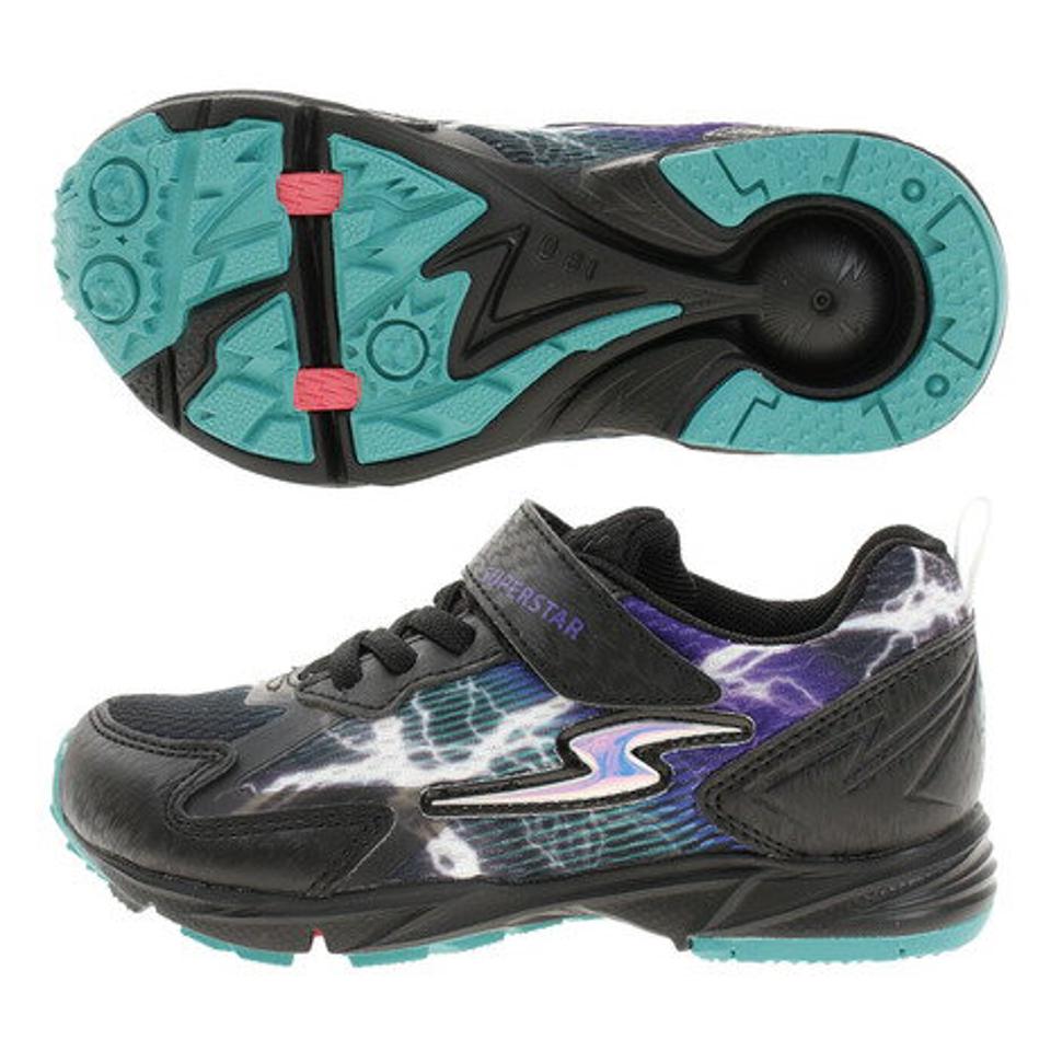 ムーンスター（MoonStar） ジュニアスポーツシューズ ベルクロ ベルト付き スニーカー スーパースター SS K1022 ブラック 12293626 21SS （キッズ）