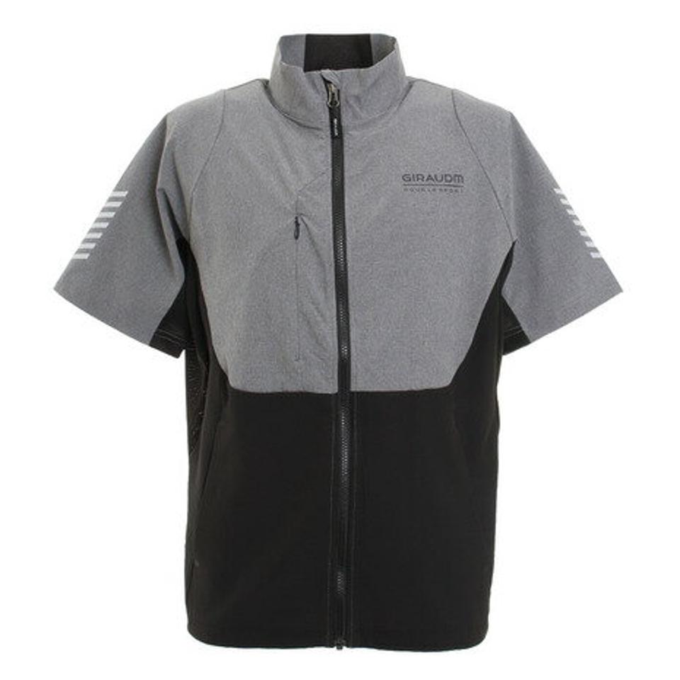 【2点10%OFFクーポン対象！4/18まで】ジローム（GIRAUDM）（メンズ）絶耐撥水 UVカット ストレッチクロス 半袖ウォームアップジャケット 851GM1SD6750 GRY