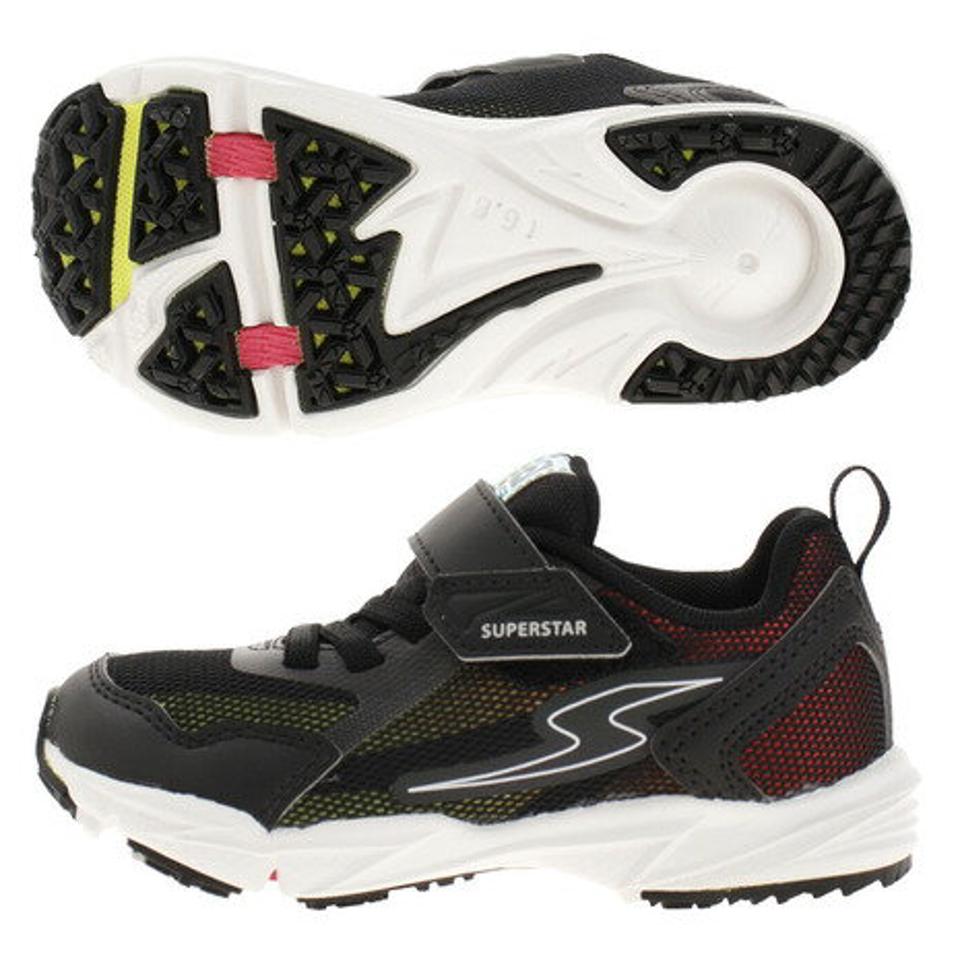 【7/5 24h限定 エントリー＆対象3店舗買い回りで最大P10倍！】ムーンスター（MoonStar）（キッズ） ジュニアスポーツシューズ ベルクロ ベルト付き スニーカー スーパースター 21SS バネのチカラ