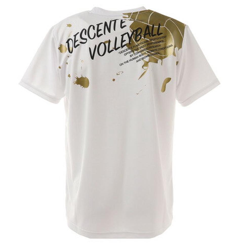 【5点以上で10％OFFクーポン！8/11まで】デサント（DESCENTE） バレーボールウェア DPP半袖プラクティスシャツ DX-B0947XB WH （メンズ、レディース）