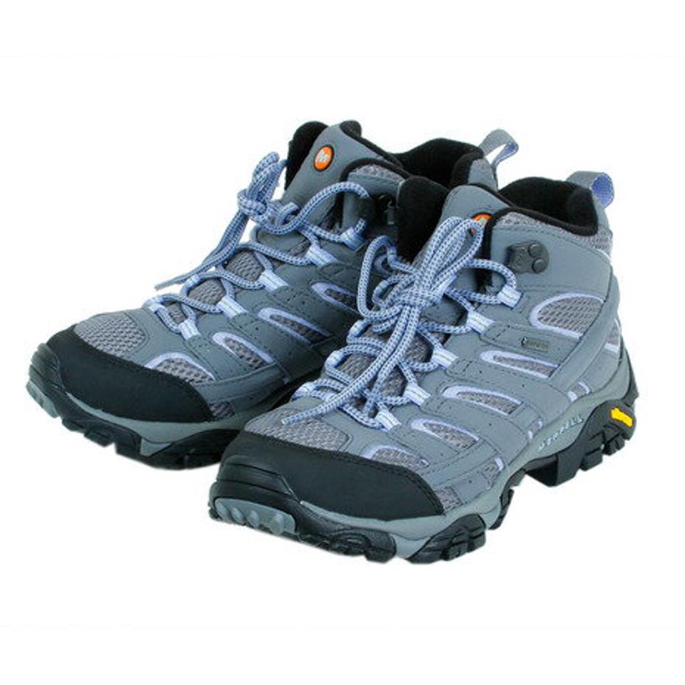 【10/10 24h限定エントリー&対象4店舗買い回りで最大P10倍!】メレル(MERRELL) アウトドアシューズ トレッキングシューズ 登山靴 MOAB2 MID GTX モアブ 2 ミッド 06066 GREY ゴアテックス 400g 防水 (レディース)
