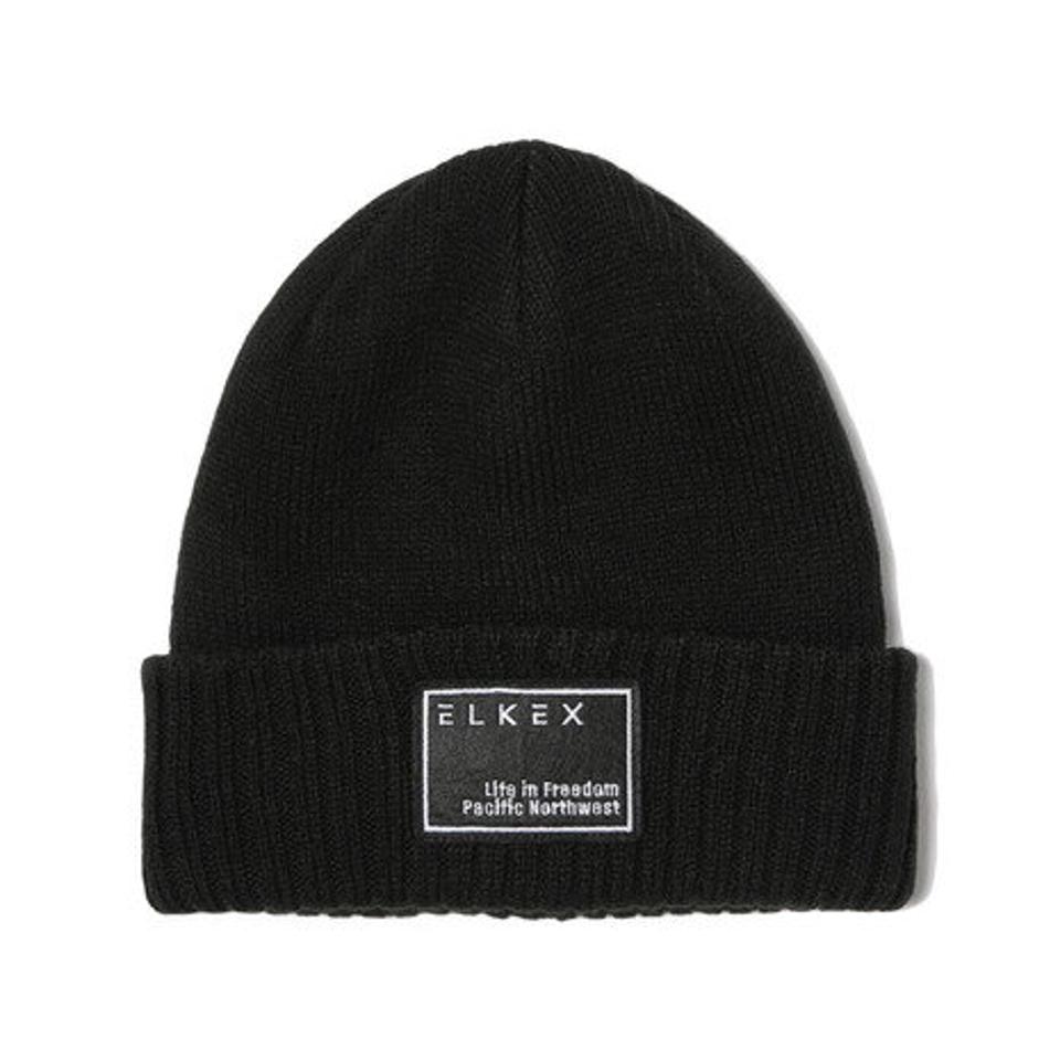 【15%OFFクーポン対象！4/25まで】エルケクス（ELKEX）（メンズ）ニット帽 ワッペンカフワッチ 897EK1ST2652 BLK 防寒