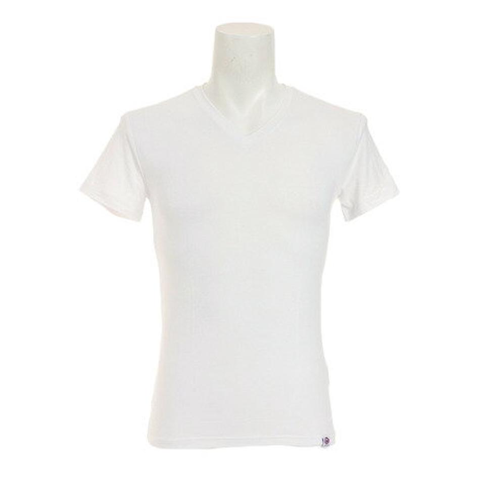 クー（Coo.） マイクロベーター 半袖Vネック アンダーシャツ 891Q5SK2807WHT （メンズ）