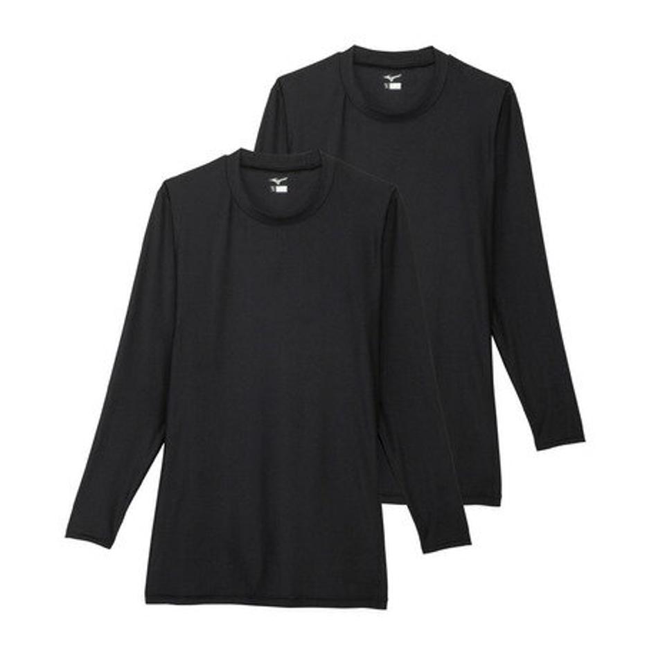 ミズノ（MIZUNO） 野球 アンダーシャツ ローネック 長袖 インナー シャツ 2枚組 フィット 12JA0Q0109 （メンズ）