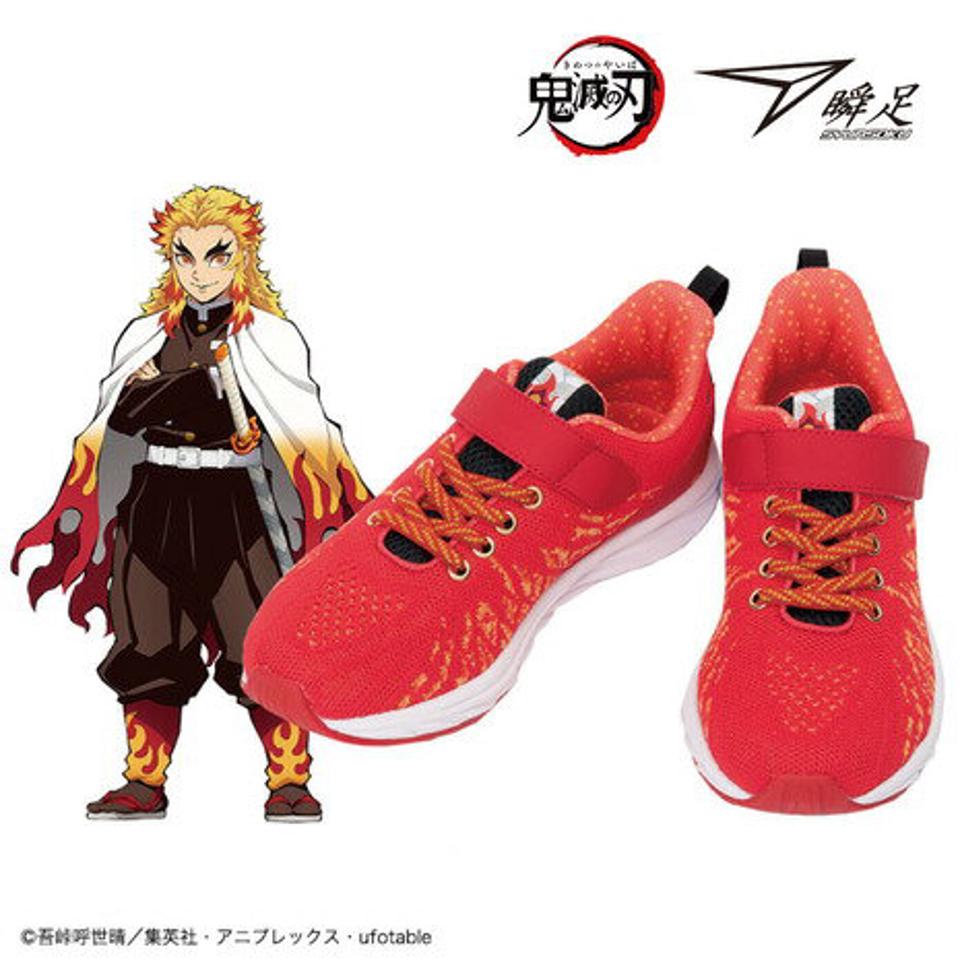 瞬足（syunsoku） ジュニアスポーツシューズ ベルクロ ベルト付き スニーカー 煉獄杏寿郎 コラボグッズ 運動靴 KYS 0010 （キッズ）