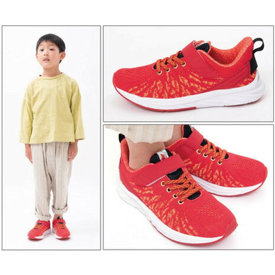 瞬足（syunsoku） ジュニアスポーツシューズ ベルクロ ベルト付き スニーカー 煉獄杏寿郎 コラボグッズ 運動靴 KYS 0010 （キッズ）