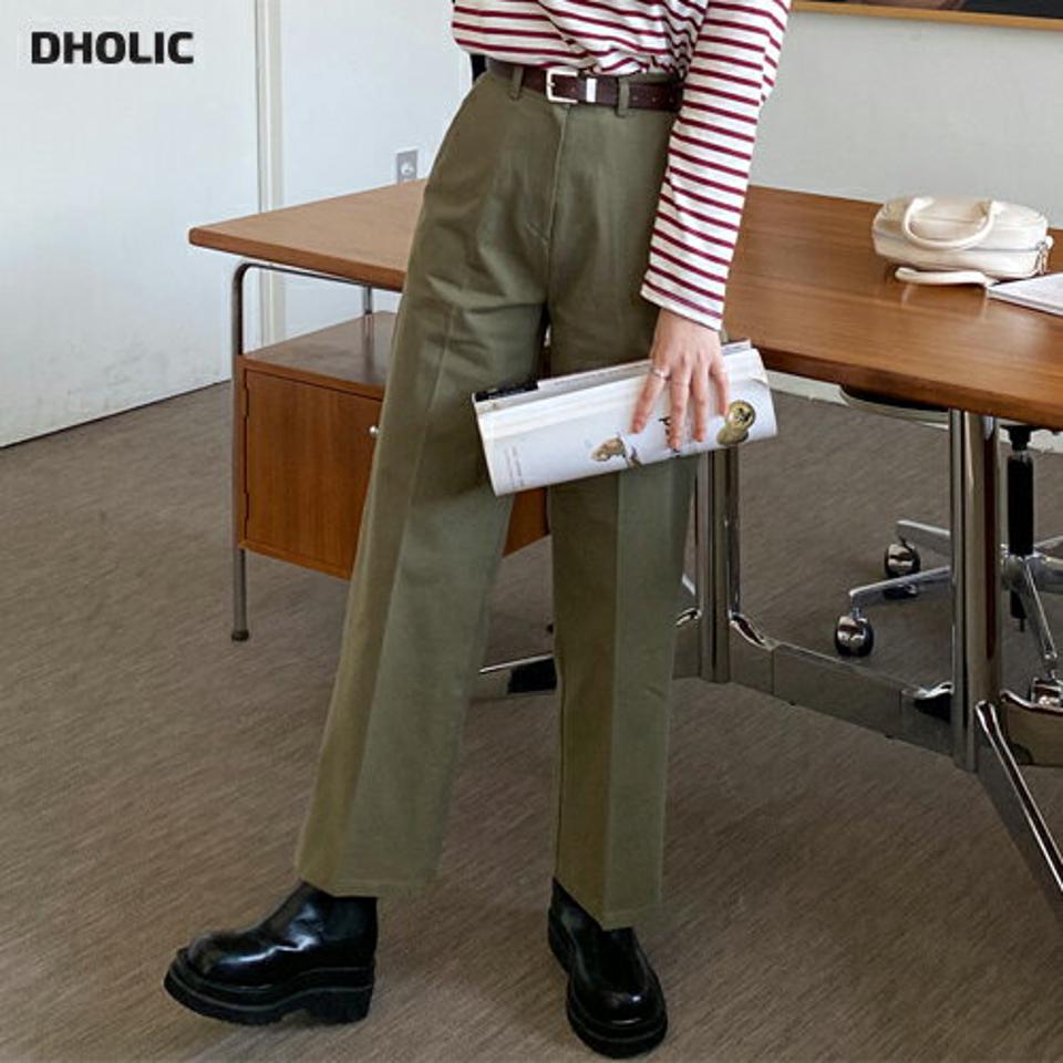 コットンストレートパンツ・全4色・t00175 レディース 【pt】韓国ファッション ボトムス ロング ロングパンツ コットン ストレート ハイウエスト コットンパンツ 無地 シンプル 体型カバー フェミニン カジュアル 秋 冬