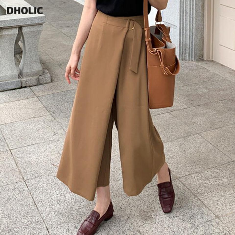 ≪人気商品再入荷≫ラップリングベルトパンツ・全3色・e71081 レディース 【pt】パンツ ズボン ロングパンツ ラップデザイン ラップパンツ 単色 無地 シンプル 大人 体型カバー カジュアル ユニーク ワイド 春 秋 韓国ファッション ハイホリHIHOLLI