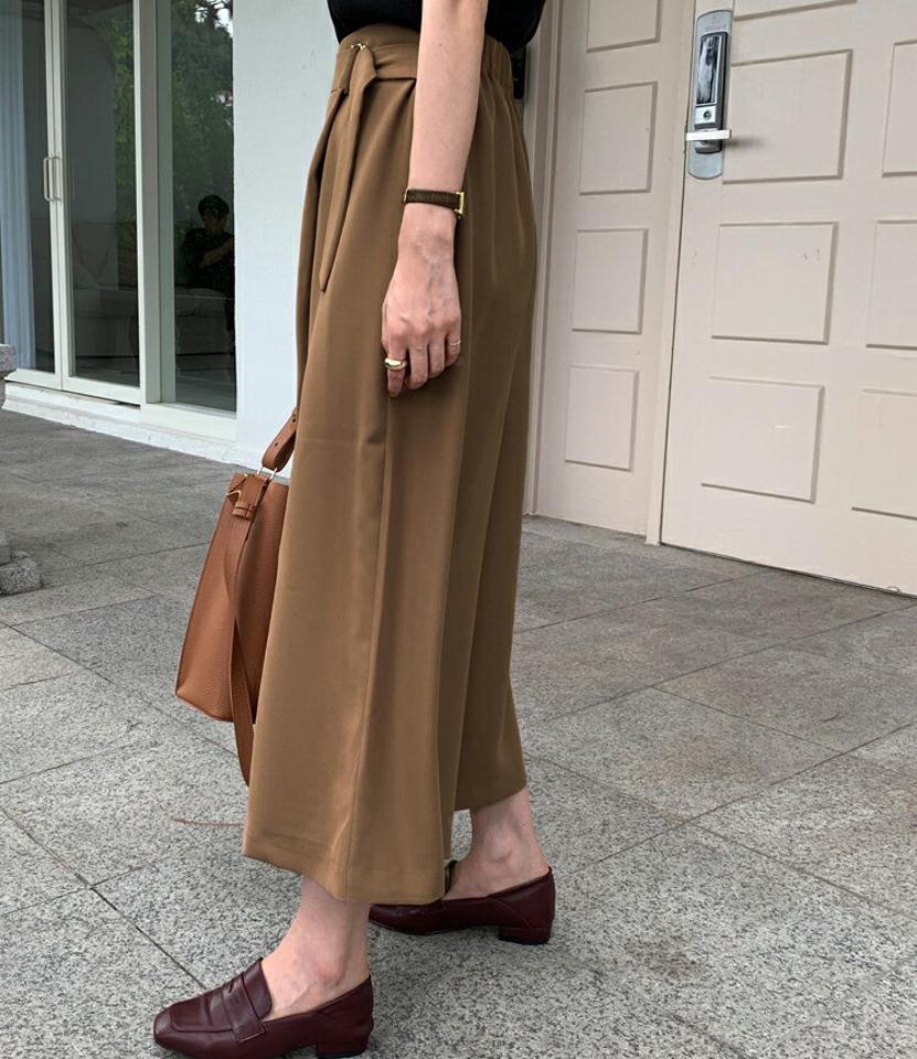 ≪人気商品再入荷≫ラップリングベルトパンツ・全3色・e71081 レディース 【pt】パンツ ズボン ロングパンツ ラップデザイン ラップパンツ 単色 無地 シンプル 大人 体型カバー カジュアル ユニーク ワイド 春 秋 韓国ファッション ハイホリHIHOLLI