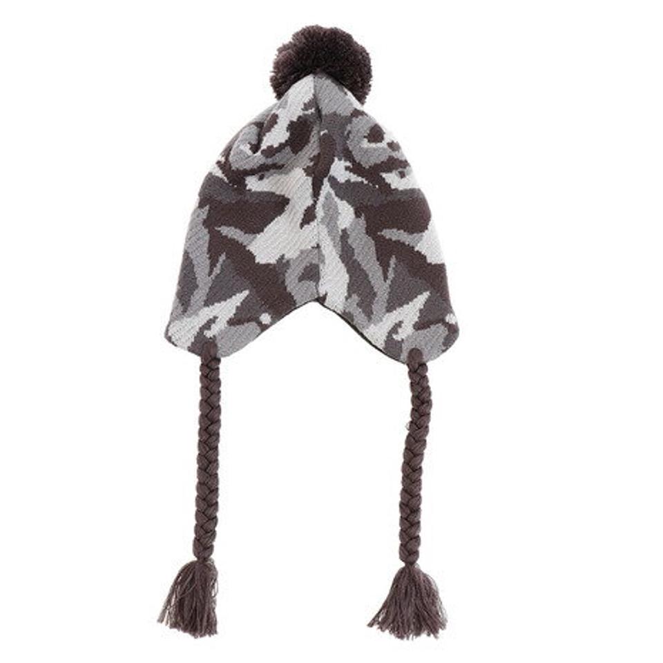 その他ブランド(OTHER BRAND) ニット帽 キッズ スキー 耳付き カモフラージュ柄 ニットキャップ 335Z10DW1153 GRY 雪遊び (キッズ)
