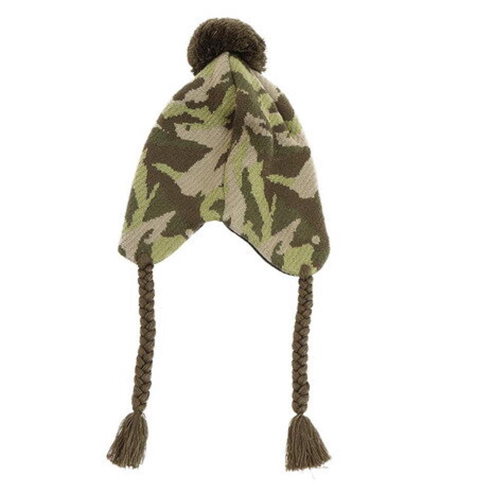 その他ブランド(OTHER BRAND) ニット帽 キッズ スキー 耳付き カモフラージュ柄 ニットキャップ 335Z10DW1153 GRN 雪遊び (キッズ)