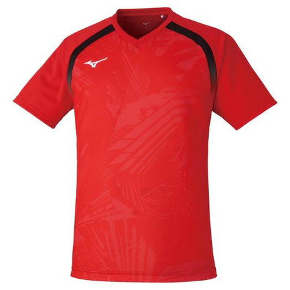 【ポイント10倍】ミズノ(MIZUNO) 卓球ウエア レプリカシャツ 赤 レッド 82JA0Z2062 (メンズ、レディース)