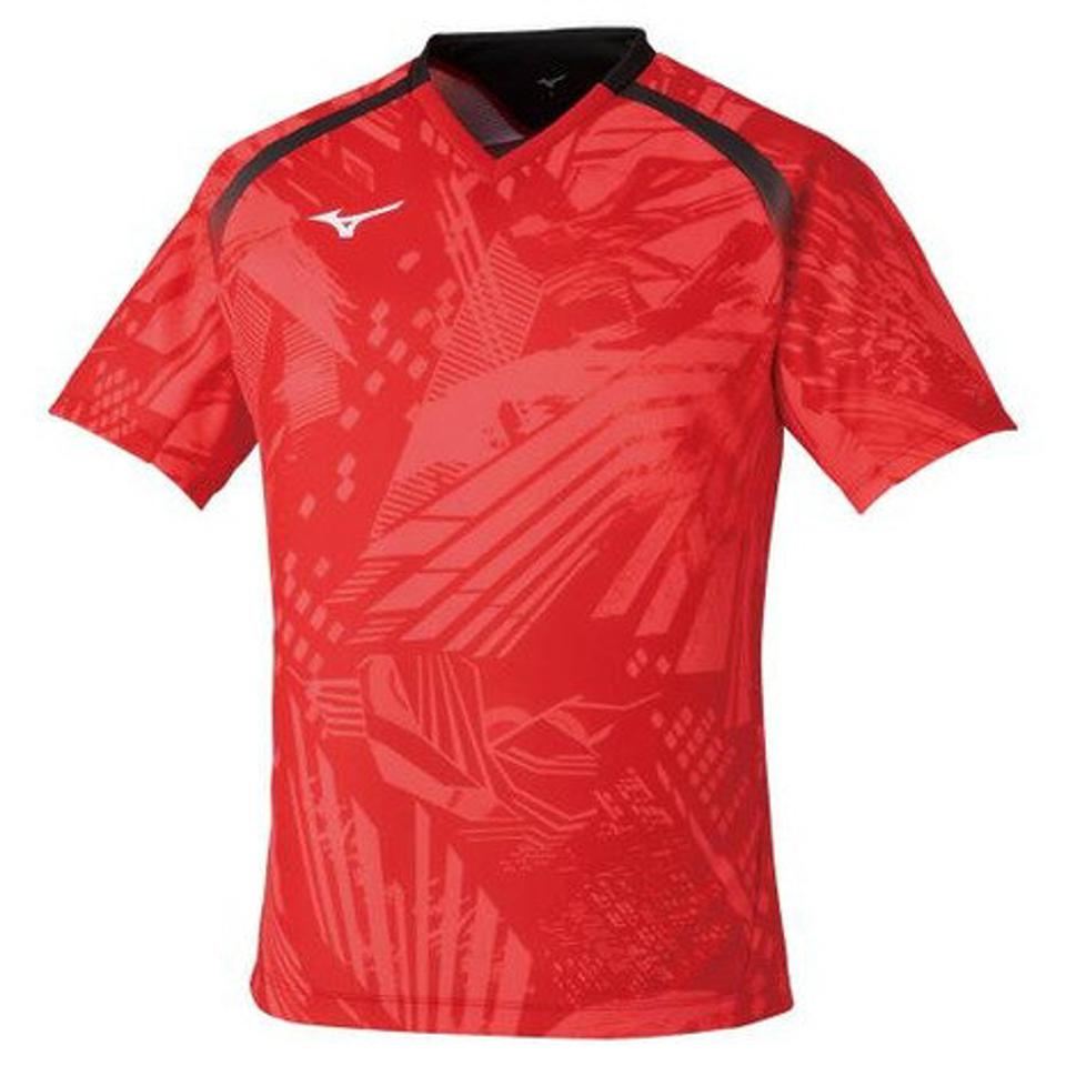 ミズノ(MIZUNO) 卓球ウエア ゲームシャツ 赤 レッド 82JA000162 (メンズ、レディース)