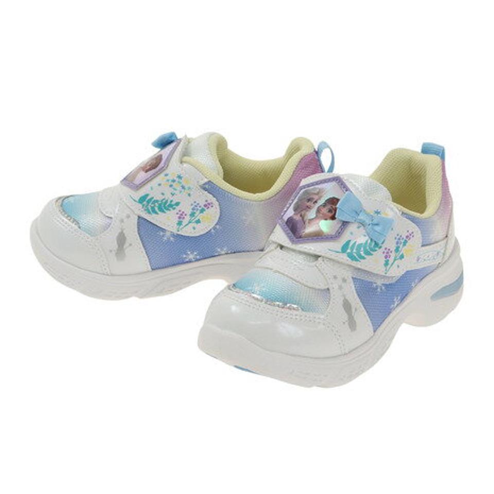 【2/5 24h限定 エントリー＆対象4店舗買い回りで最大P10倍！】ムーンスター（MoonStar）（キッズ） ジュニア スニーカー ベルト付き 青 白 C1293 ライトブルー ホワイト 12182891 12182899 22SS