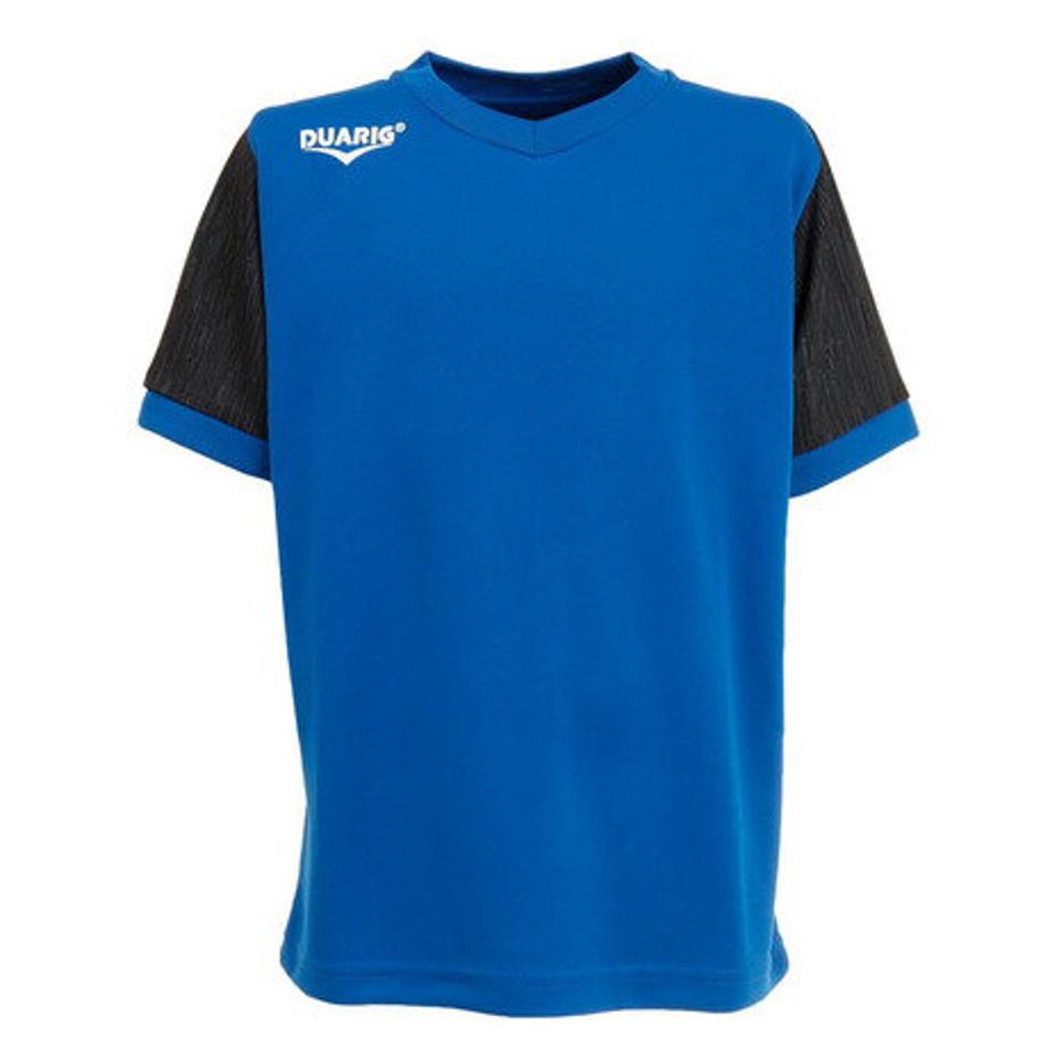 【10%OFFクーポン 対象ウェア2点以上購入で 5/5まで】デュアリグ(DUARIG) サッカーウェア ジュニア ドライプラス 半袖 Tシャツ プラクティスシャツ 2S8210-SCWR-742UK BLU (キッズ)