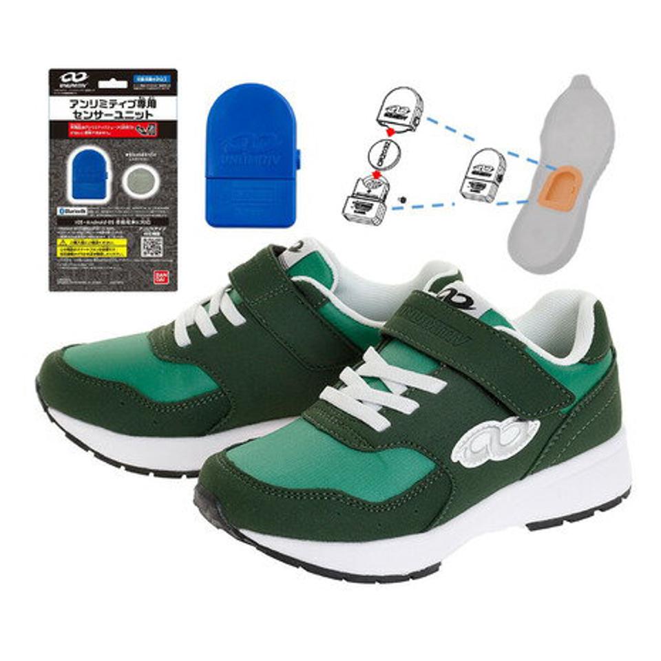 バンダイ（BANDAI）（キッズ）ジュニアスニーカー アンリミティブ スマートシューズ センサーユニット付セット グリーン 日本ランニング協会推奨