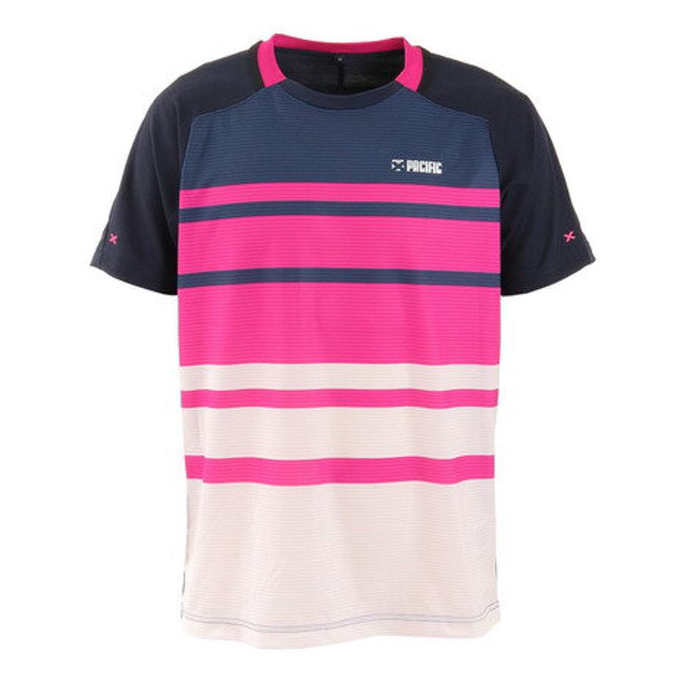 【ポイント15倍】パシフィック（PACIFIC） ドライプラス OOボーダーシャツ PT20FM454 NVYROSE （メンズ）