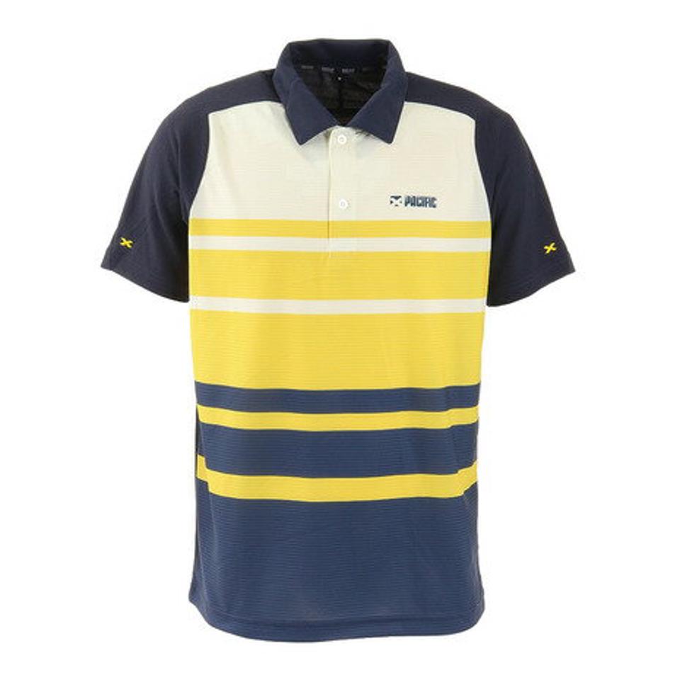 パシフィック（PACIFIC） ドライプラス OO ボーダー ポロシャツ PT20FM453 NVYYEL （メンズ）