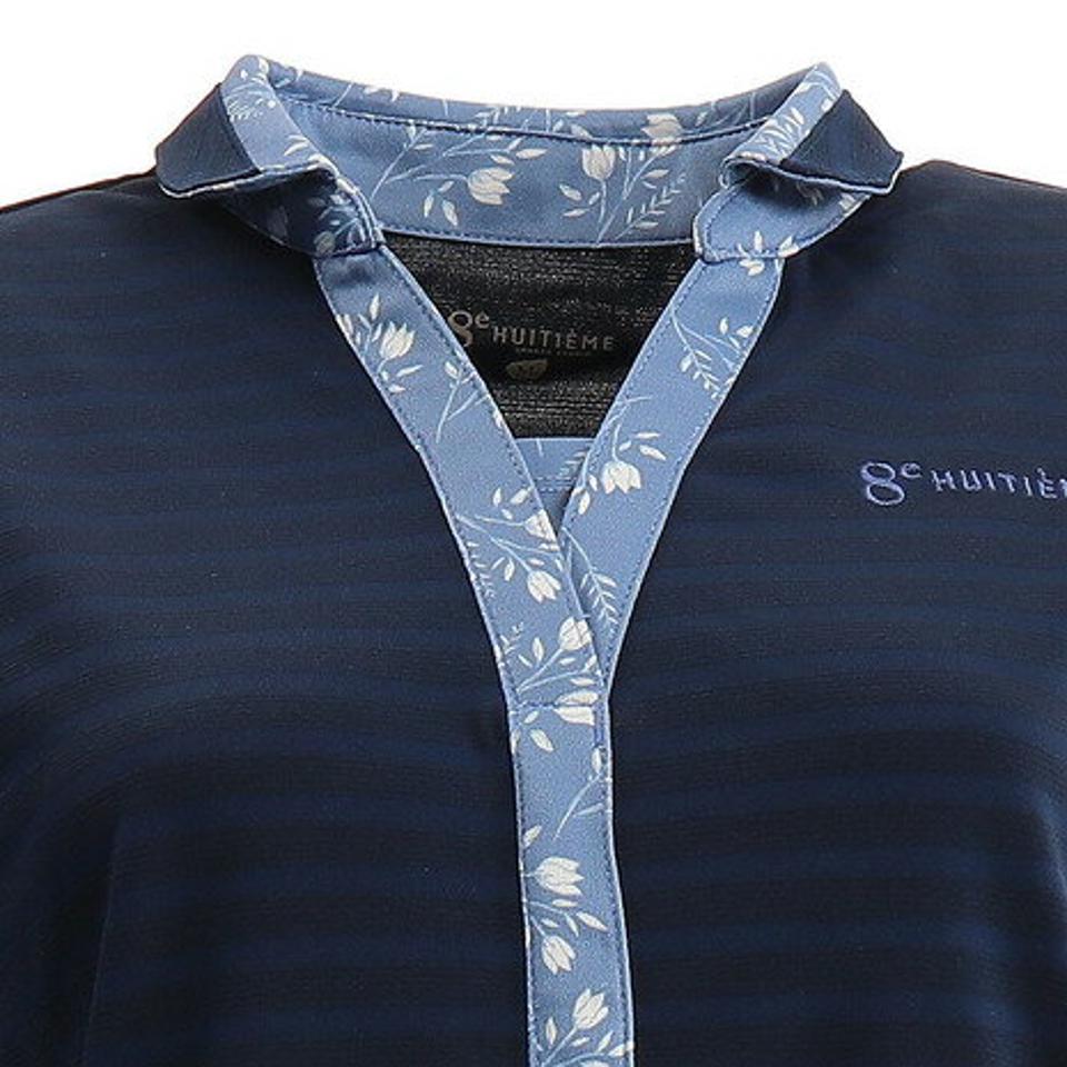 ウィッテム（HUITIEME） テニスウェア ドライプラス ボーダー ポロシャツ HU20FLS733056NVY （レディース）