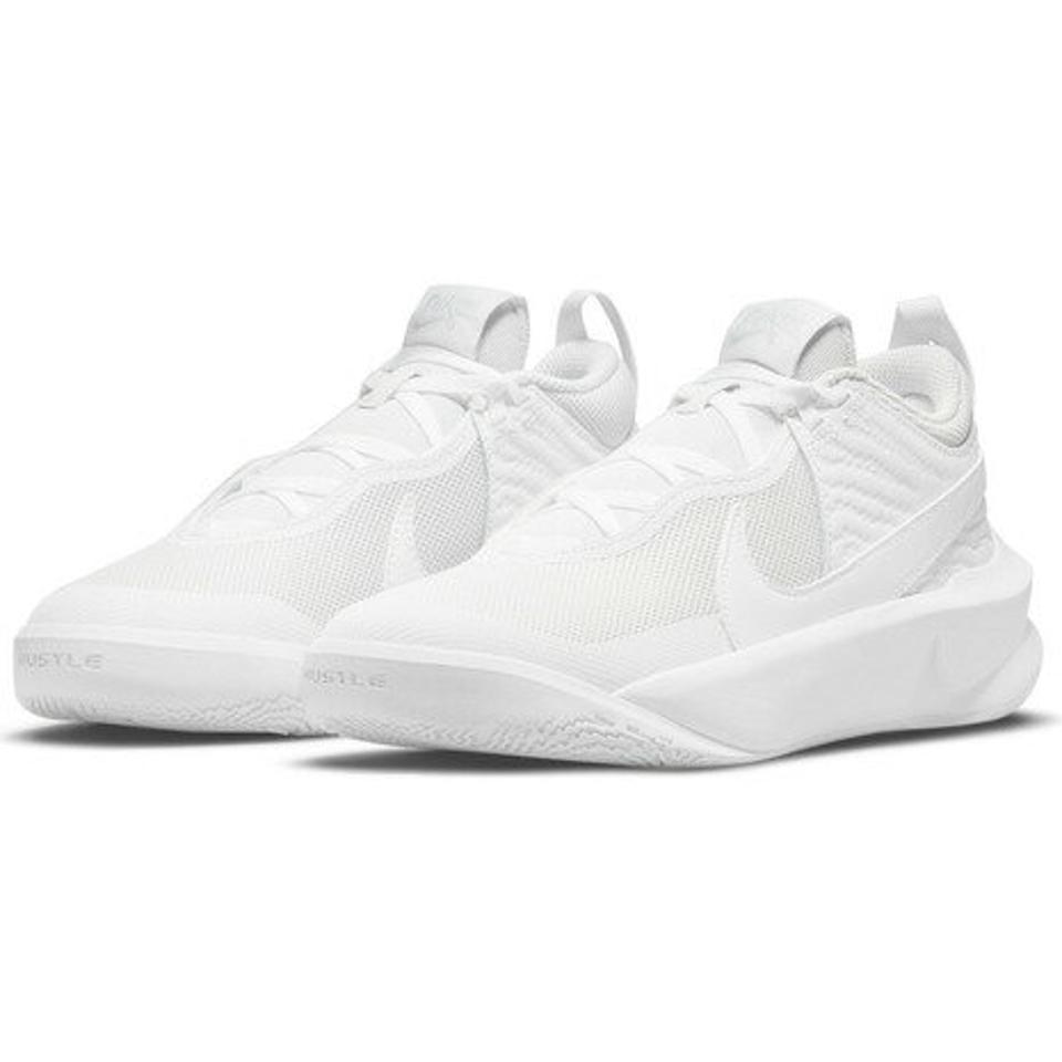 ナイキ（NIKE）（キッズ）ジュニア バスケットシューズ バッシュ チーム ハッスル D 10 GS CW6735-101 白