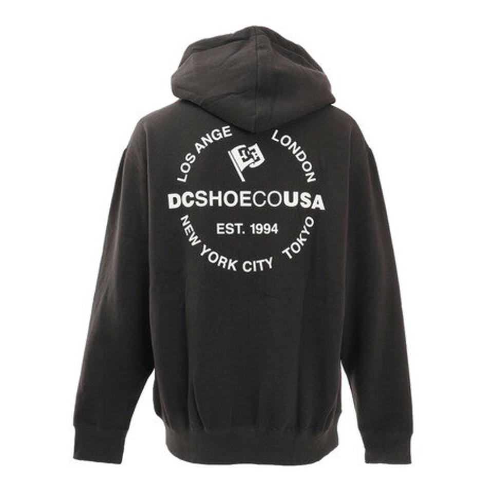 ディーシーシューズ（DC SHOES）（メンズ）CIRCLE プリント スウェットパーカーフーディー 21FW DPO214029X BLK