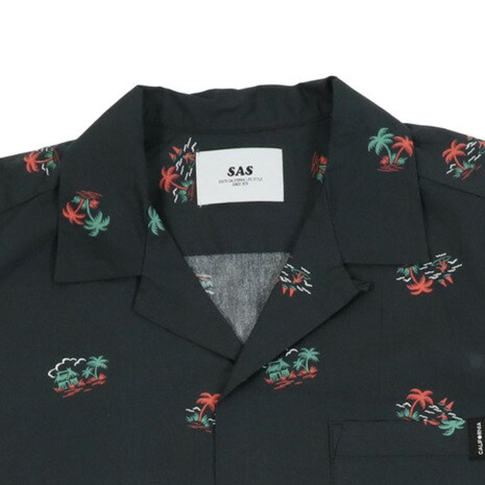 エスエーエス（SAS） 総柄オープンカラーシャツ SAS1954615-17 CHARCOAL （メンズ）