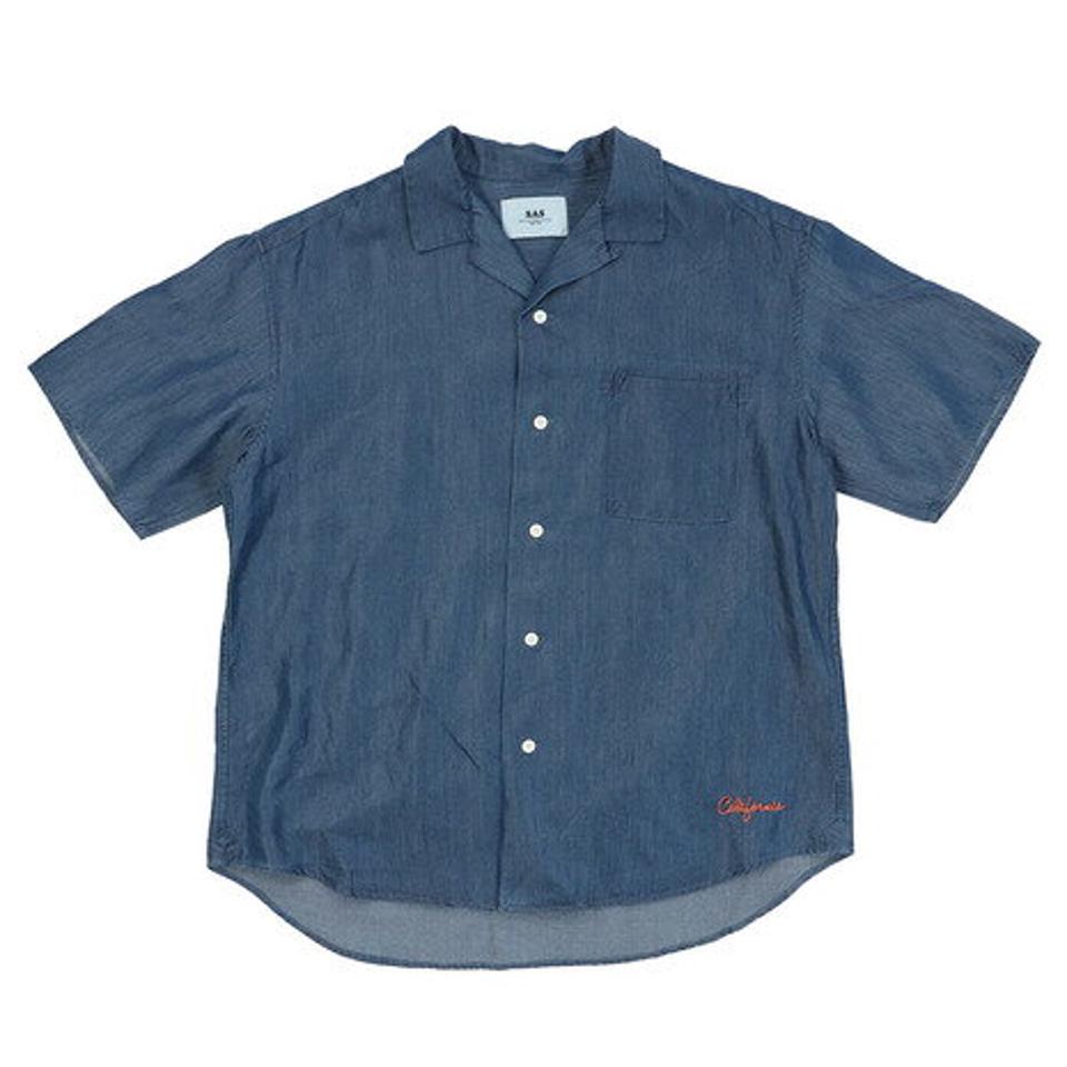 【SOY受賞記念1/31 9:59までエントリーでP4倍】エスエーエス（SAS）（メンズ）リラックスデニムオープンカラーシャツ SAS1954611-72 D/BLUE