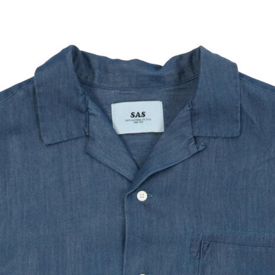 【SOY受賞記念1/31 9:59までエントリーでP4倍】エスエーエス（SAS）（メンズ）リラックスデニムオープンカラーシャツ SAS1954611-72 D/BLUE