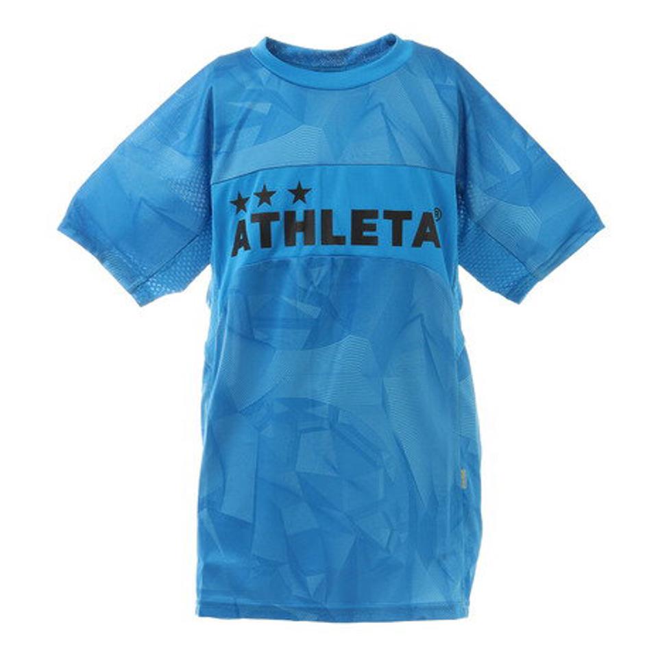 【5点以上で10%OFFクーポン!8/11まで】アスレタ(ATHLETA) サッカー ウェア 半袖 ジュニア ニットメッシュ プラクティスシャツ 2343J BLU フットサルウェア (キッズ)