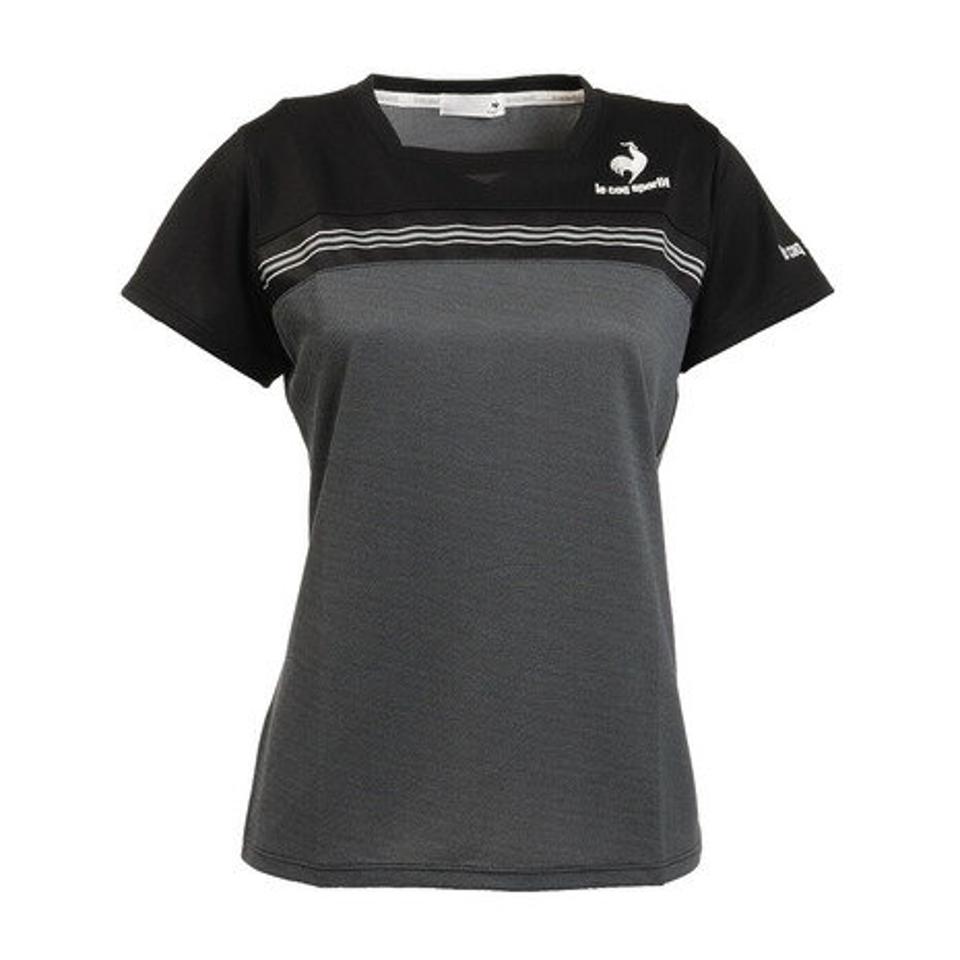 ルコック スポルティフ(Lecoq Sportif) テニスウェア レディース 半袖シャツ QTWSJA11 BLK (レディース)