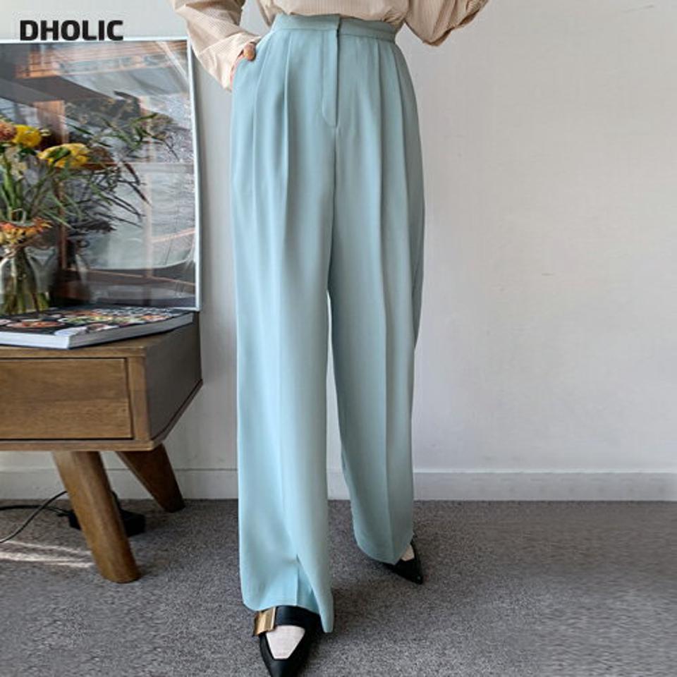 ツータックロングスラックス・全5色・t66681 レディース 【pt】韓国ファッション ボトムス ロング ロングパンツ スラックスパンツ スラックス ツータック ハイウエスト 無地 シンプル フェミニン カジュアル 秋 冬