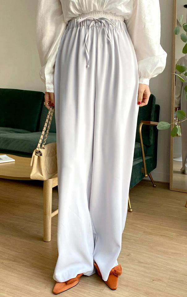 ストリングワイドスラックス・全5色・t66679 レディース 【pt】韓国ファッション ボトムス ロング ロングパンツ スラックスパンツ スラックス ストリング ワイド ハイウエスト ウエストゴム 無地 シンプル 体型カバー フェミニン カジュアル 秋 冬