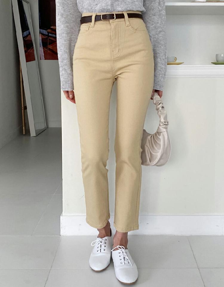 ポケットストレートパンツ・全3色・t02038 レディース 【pt】韓国ファッション ボトムス ロング ロングパンツ ポケット ストレートパンツ ベルトループ 無地 シンプル 体型カバー フェミニン カジュアル 秋 冬