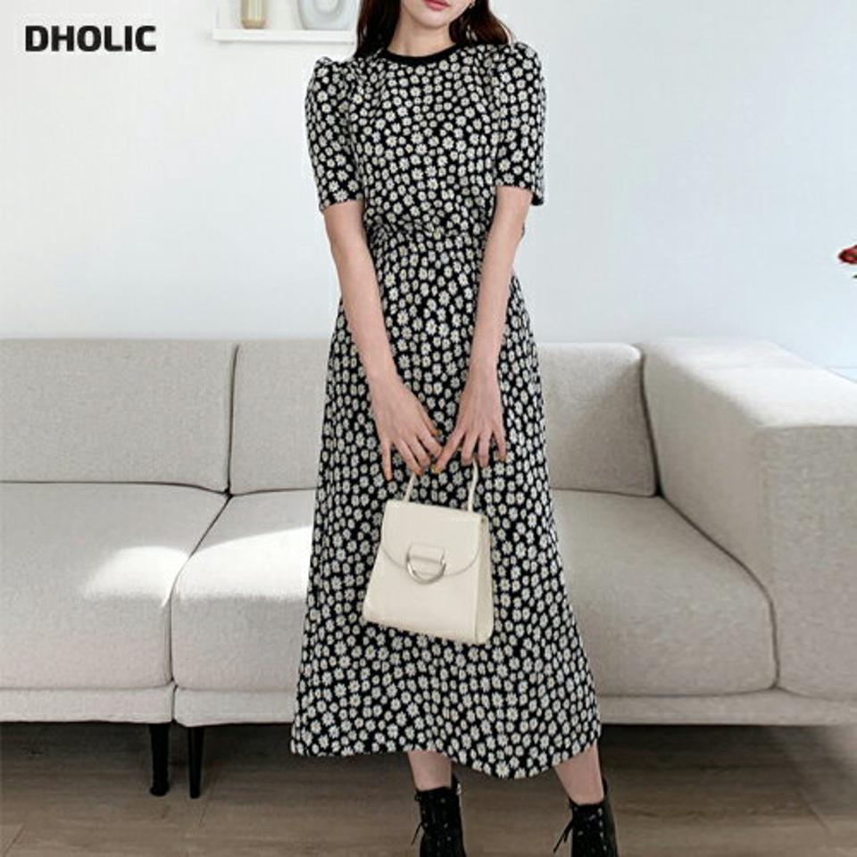 フローラルハーフスリーブTシャツ&ロングスカートSET・全2色・t66231 レディース 【ops】韓国ファッション ワンピース ロング ロングワンピース Tシャツ セットアップ 半袖 ラウンドネック 花柄 フローラル フラワー ロング丈 シンプル 秋 冬
