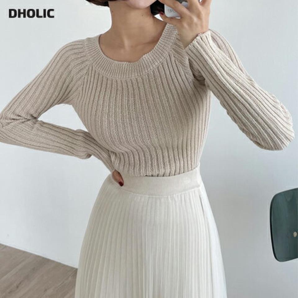 2WAYリブニット・全6色・t66219 レディース 【tops】韓国ファッション トップス ニット 大人 長袖 オフショル クロップド丈 ラグラン 無地 シンプル フェミニン カジュアル デイリー 秋 冬