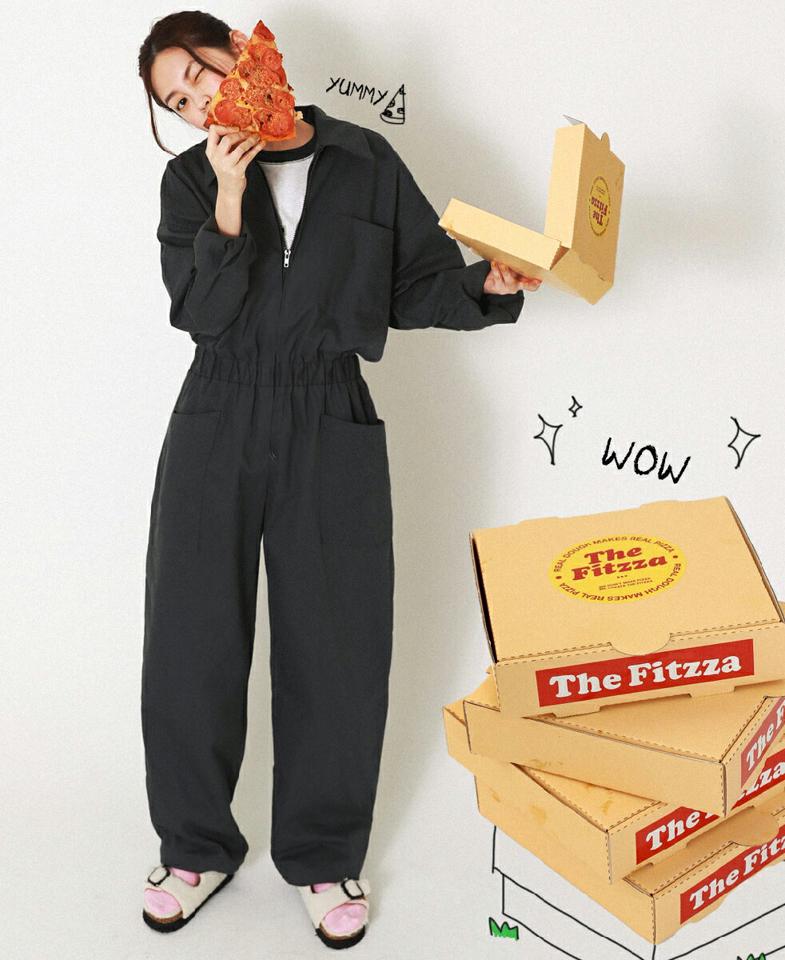 【送料無料】アウトポケットオールインワン・全3色・n71658 レディース 【pt】韓国ファッション ボトムス オールインワン カラーネック 長袖 アウトポケット タック ジップアップ 無地 シンプル カジュアル 秋 冬