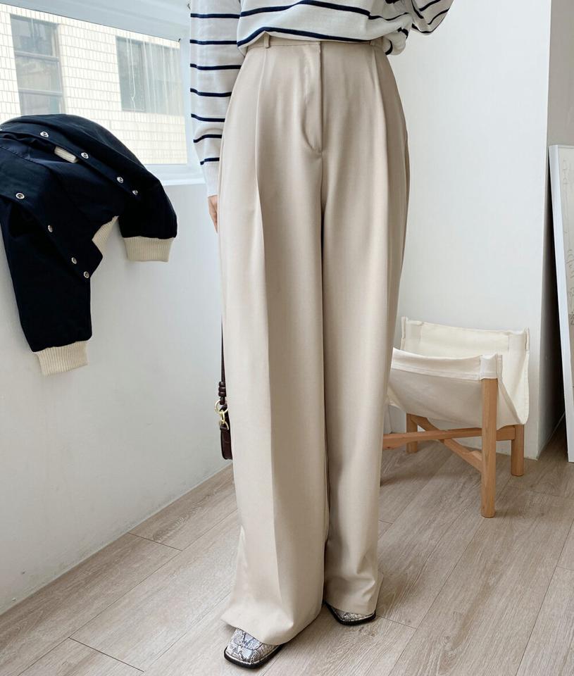 サイドスリットワイドスラックス・全3色・b66260 レディース 【pt】韓国ファッション ボトムス ロング ロングパンツ スラックスパンツ スラックス スリット ワイド ハイウエスト 無地 シンプル フェミニン カジュアル 秋 冬