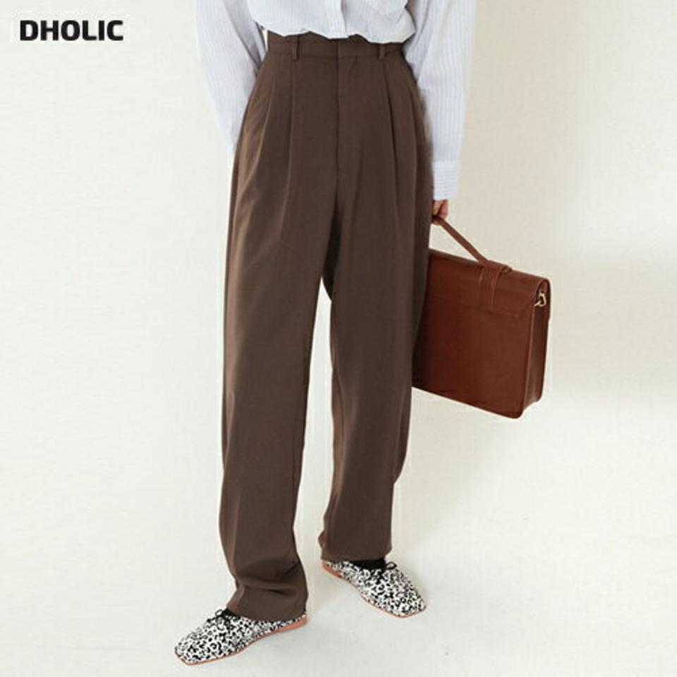 ツータックワイドスラックス・全3色・a71662 レディース 【pt】韓国ファッション ボトムス ロング ロングパンツ スラックスパンツ スラックス ツータック ワイド ベルトループ 無地 シンプル フェミニン カジュアル 秋 冬