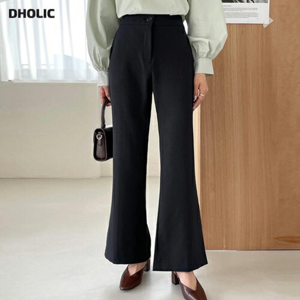 バックスリットフレアスラックス・全2色・t65417 レディース 【pt】韓国ファッション ボトムス ロング ロングパンツ スラックスパンツ スラックス スリット ブーツカット フレア 無地 シンプル フェミニン カジュアル 秋 冬