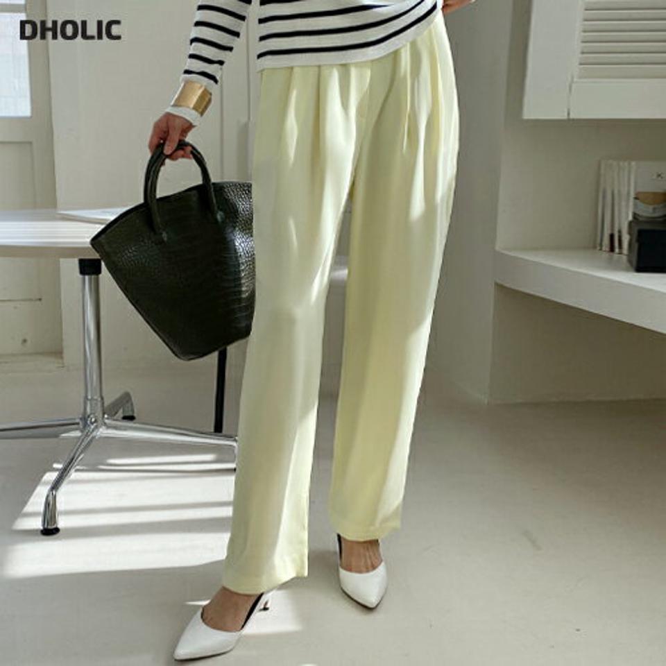 タックバックゴムワイドスラックス・全5色・t71721 レディース 【pt】スラックス パンツ ズボン ロングパンツ 単色 無地 シンプル ベーシック 大人 きれいめ ワイドパンツ タック ハイウエスト 春 秋 冬 韓国ファッション ハイホリHIHOLLI