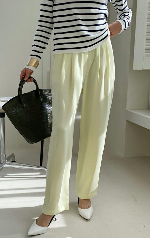 タックバックゴムワイドスラックス・全5色・t71721 レディース 【pt】スラックス パンツ ズボン ロングパンツ 単色 無地 シンプル ベーシック 大人 きれいめ ワイドパンツ タック ハイウエスト 春 秋 冬 韓国ファッション ハイホリHIHOLLI